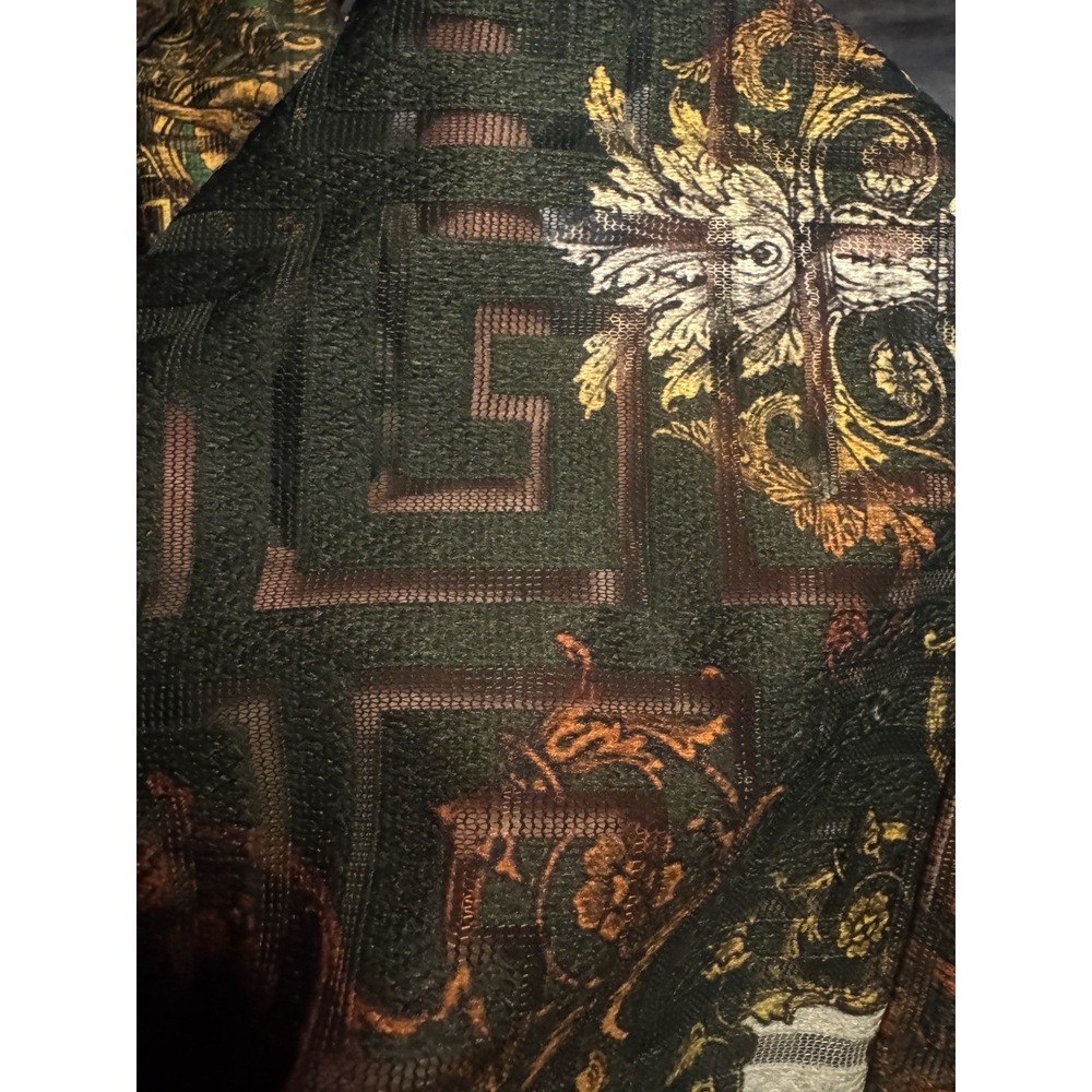 Prestige Original Baroque Print Greek Key Short Sleeve Shirt Rayon Mens Large - Picture 10 of 10